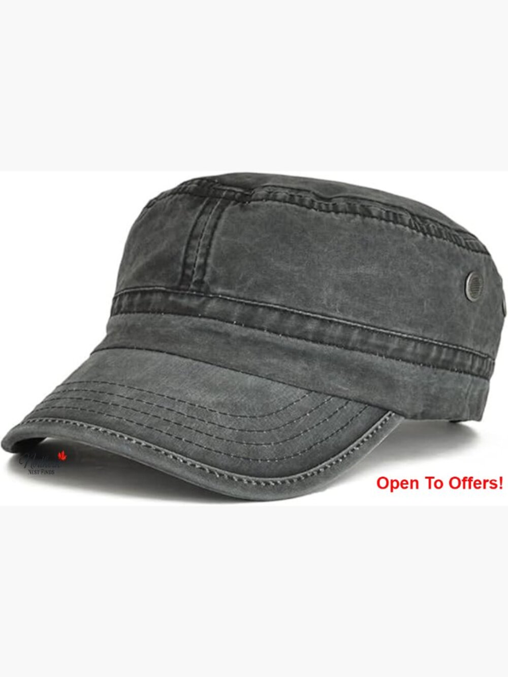 Washed Cotton Baseball Cap Adjustable Military Design Unisex